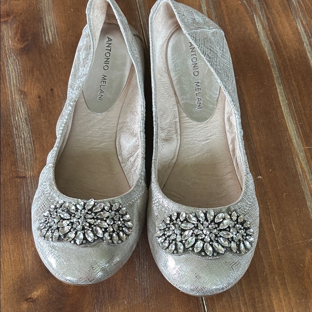 ANTONIO MELANI Metallic Embellished Flats